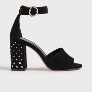 Maje Black Suede Studded Sandals